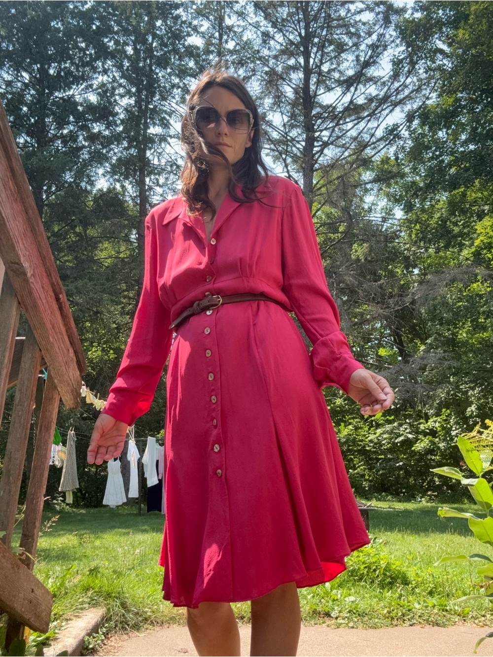 Vintage silk Dana Buchman silk chiffon button front dress